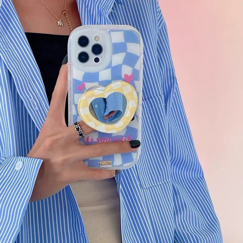 New Laser Lattice Mirror Bracket iPhone Case - Viexta