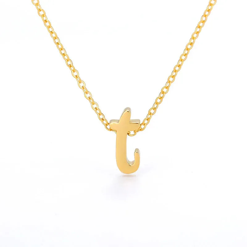 Small Letter Hollow Stainless Necklace - Viexta