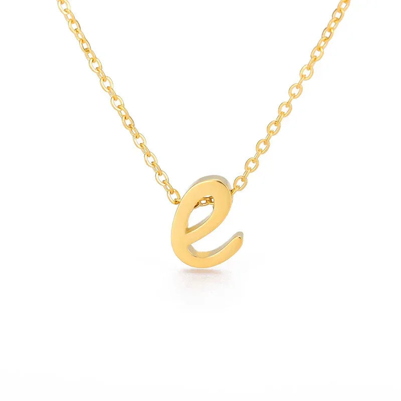 Small Letter Hollow Stainless Necklace - Viexta
