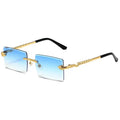 Snake Metal Cut Edge Square Sunglasses - Viexta