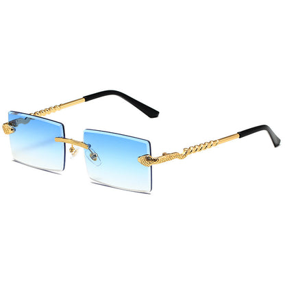 Snake Metal Cut Edge Square Sunglasses