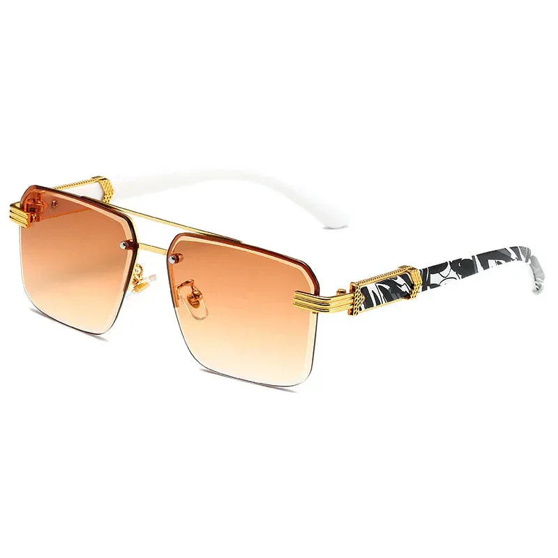 Semi-rimless Square Sunglasses - Viexta