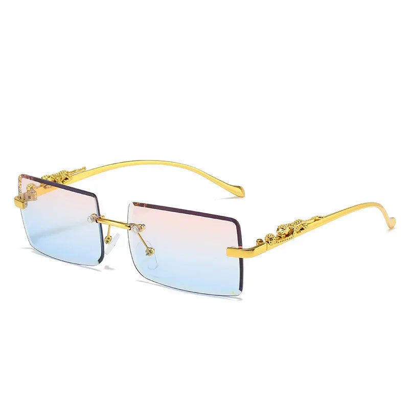 square-frameless-trimming-sunglasses - Viexta