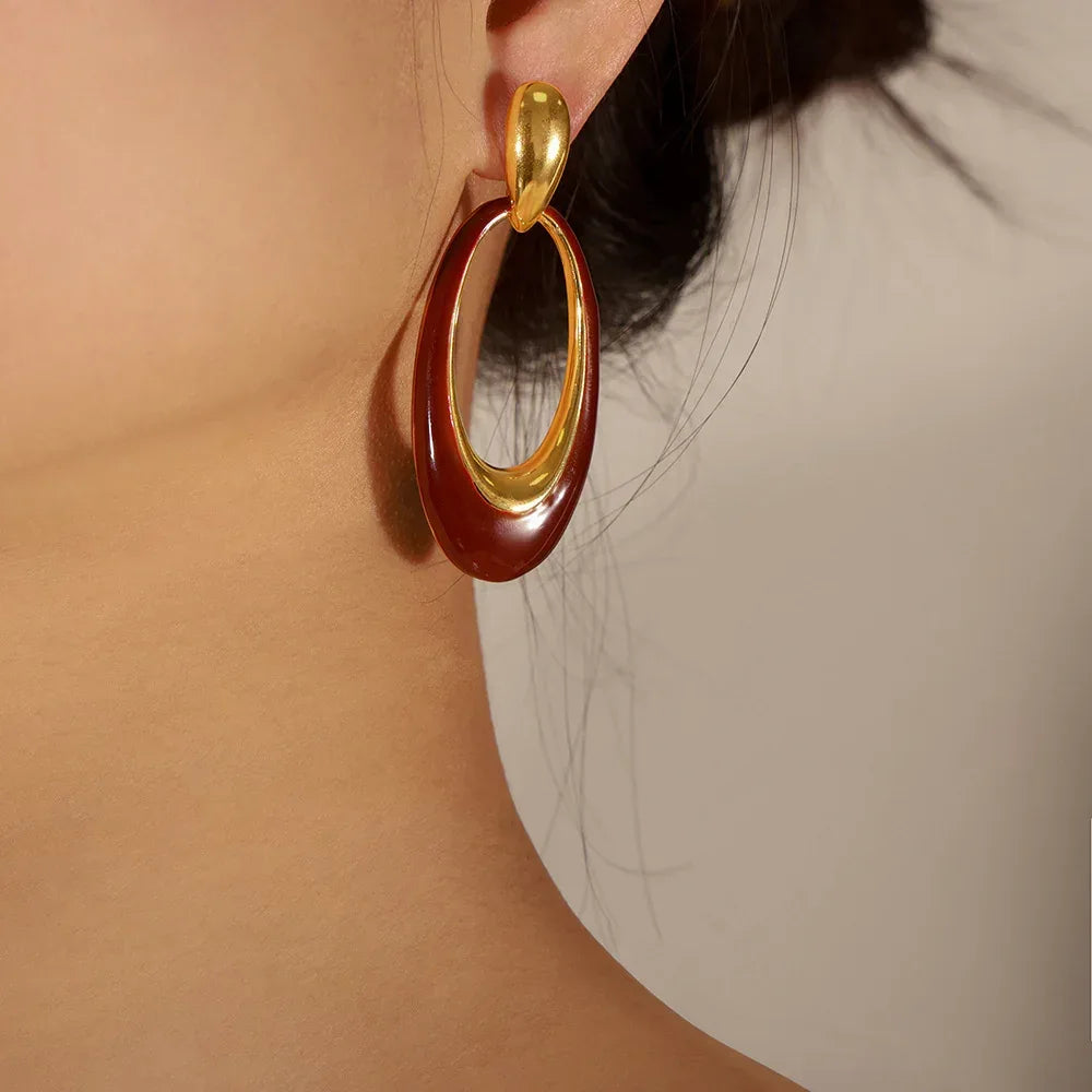 Retro Enamel Colored Glaze Earrings - Viexta