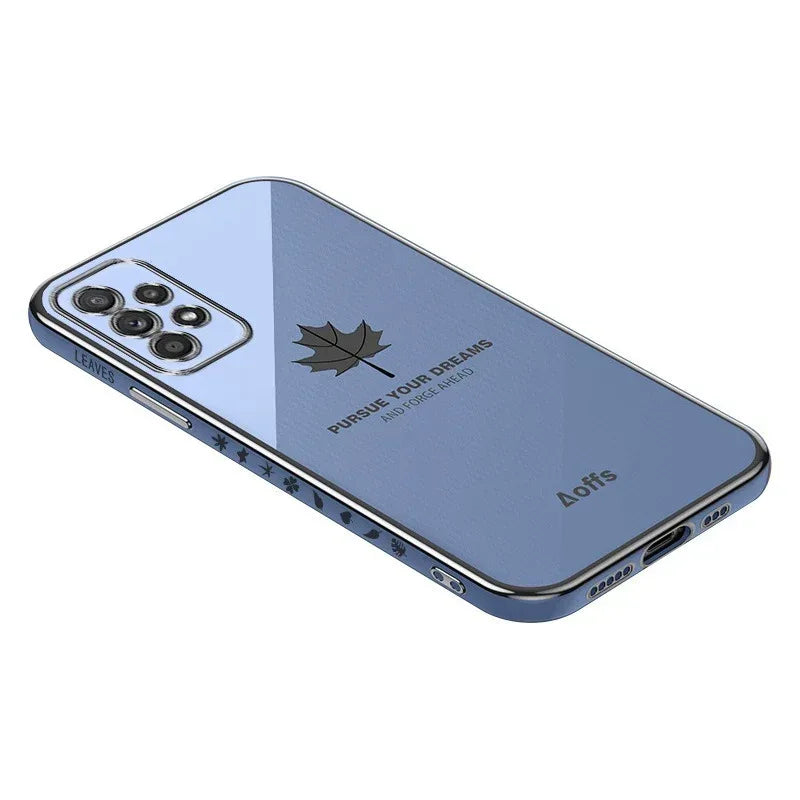 Straight Edge Electroplating Samsung Maple Leaf Case - Viexta
