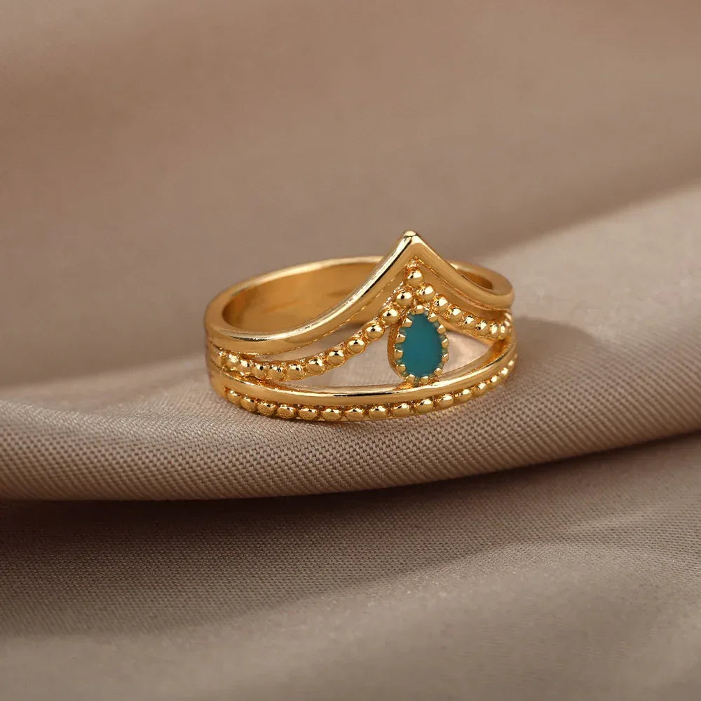 Crown Double Layer Ring - Viexta