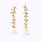 Drop-shaped Earring Bracelet Necklace Glossy Metal Ornament Suit