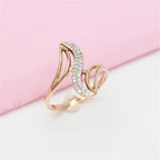 Purple Gold Rhinestone Ring