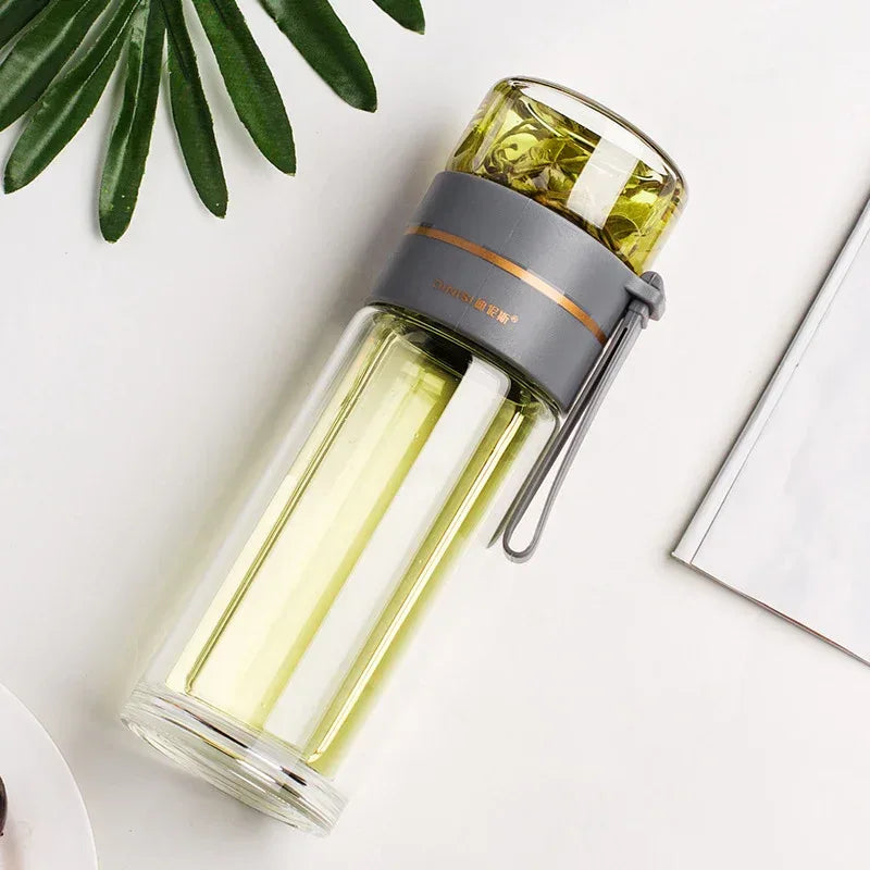 Glass Water Bottle With Tea Infuser Filter Tea Separation - Viexta