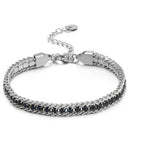 Zircon-studded Chain Pearl Bracelet
