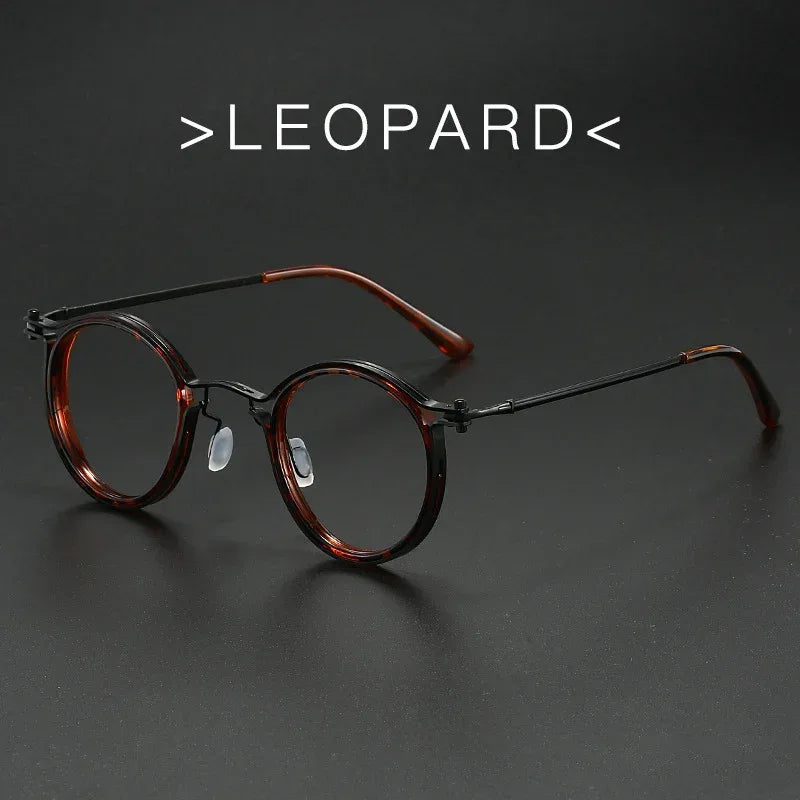 vintage-round-frame-glasses-frame-anti-blue-ray-plain-glasses - Viexta