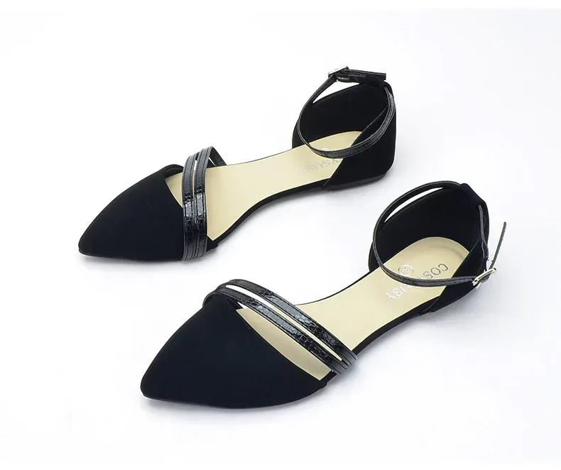 Pointed Hollow Back With Flat Sole Sandals - Viexta