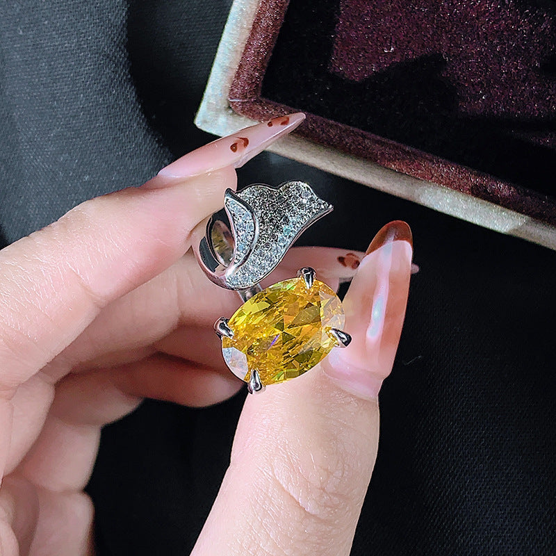 Tan Sang Blue Water Drop Pear Ring