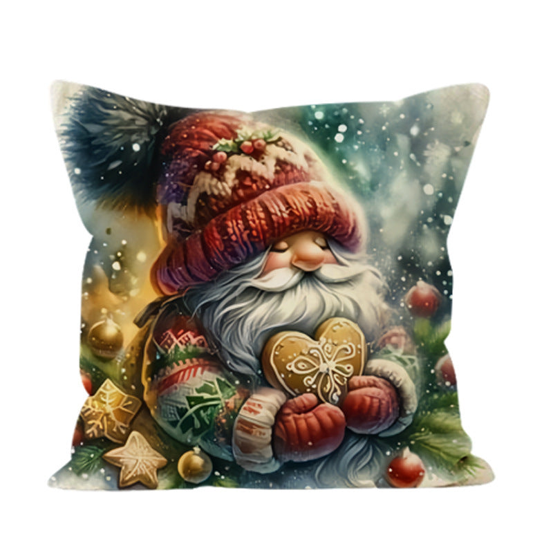 Living Room Sofa Decoration Christmas Cartoon Pillow Cover