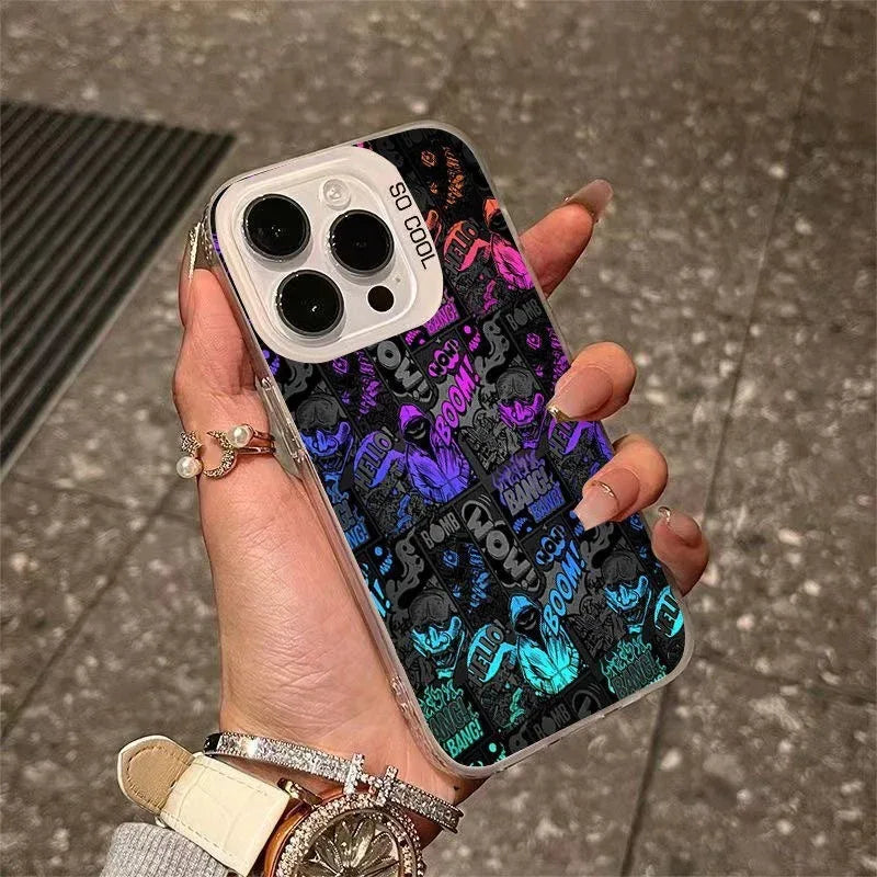 Colorful Silver Cool Graffiti Plastic iPhone case - Viexta