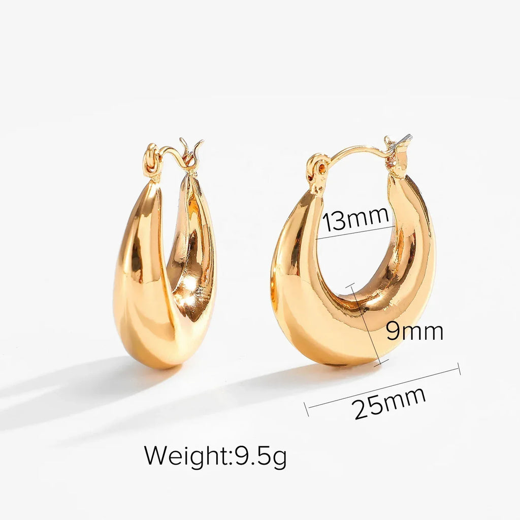18k INS Net Red Popular Hoops - Viexta