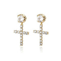 Zircon Cross Stud Earrings - Viexta