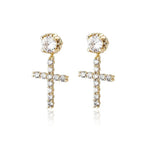 Zircon Cross Stud Earrings - Viexta