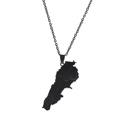 Stainless Steel Map Necklace