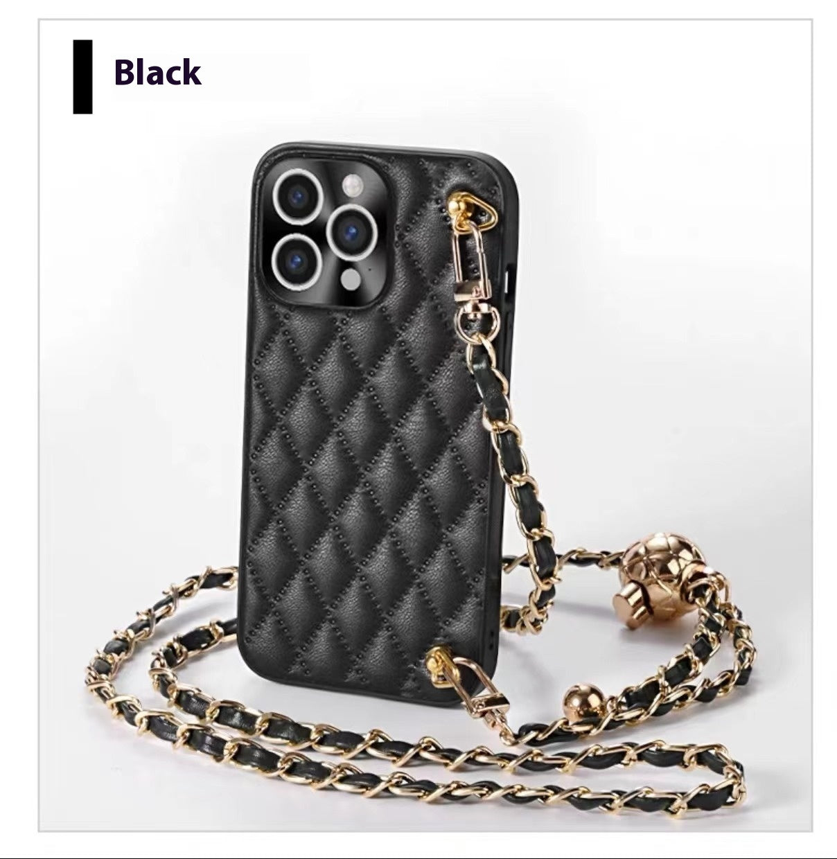 Diamond Plaid Crossbody iPhone Protective Case