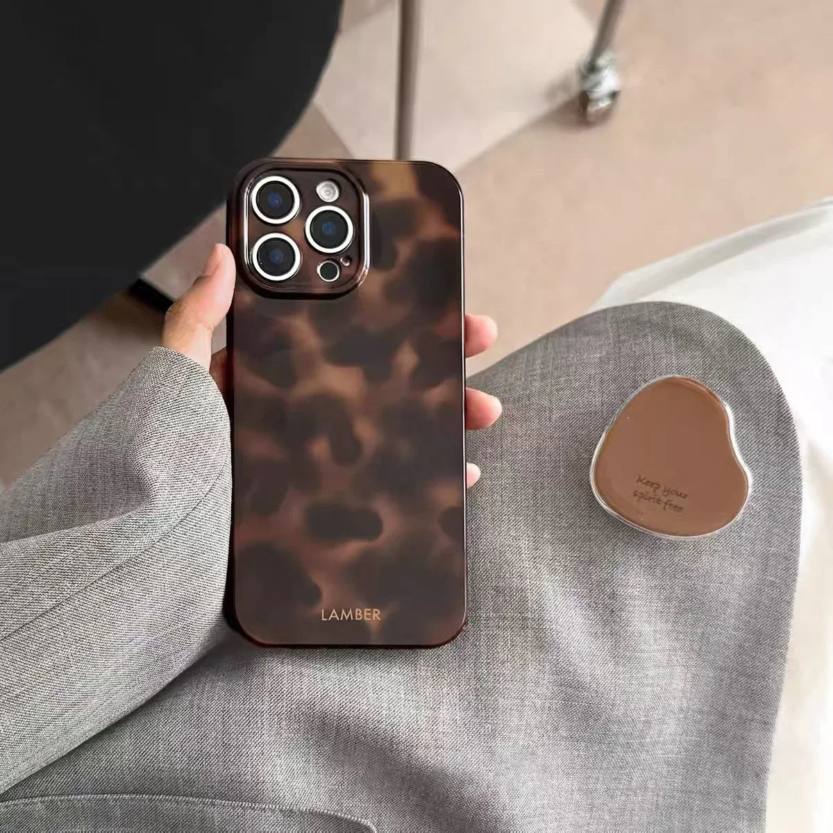 Brown Leopard Print Casual iPhone Case - Viexta