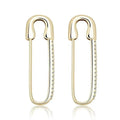 Safety-pin Zircon Earrings - Viexta