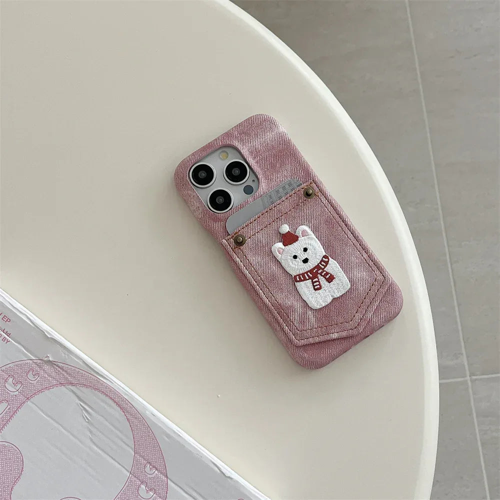 Pocket Card Holder Cartoon iPhone Case - Viexta