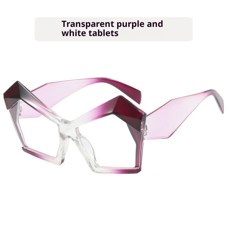 Cat's Eye Polygon Large Rim Sunglasses