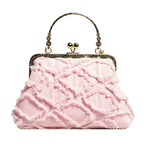 Denim Style Rhombus Clip Handbag - Viexta