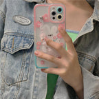 Flower Rabbit Chain Transparent iPhone Case - Viexta