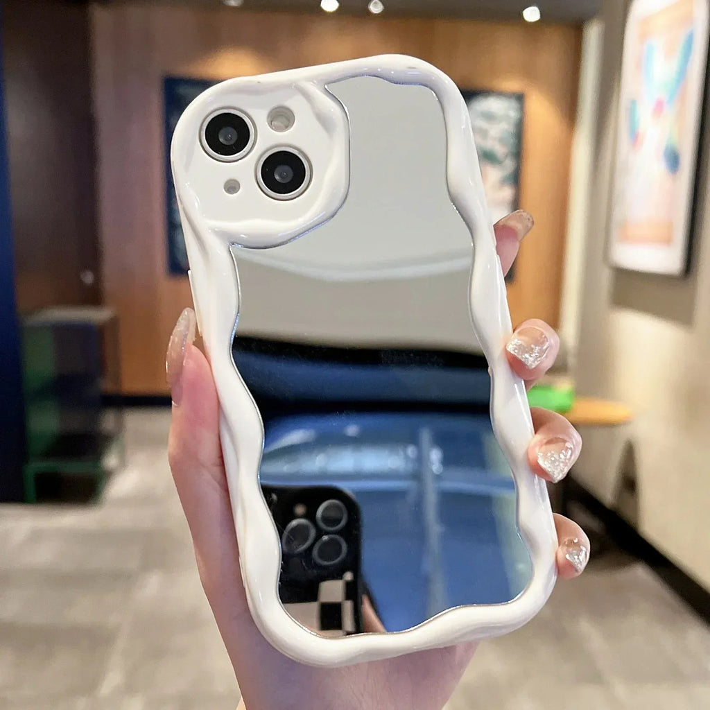 Cream Pattern Mirror iPhone Case - Viexta