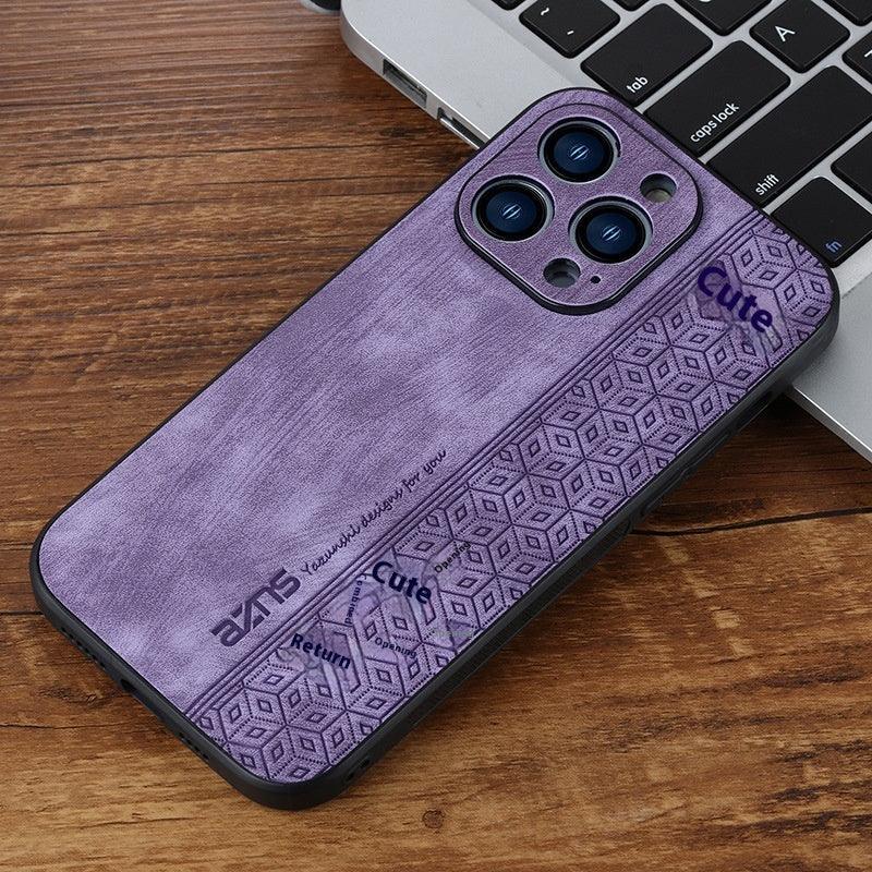 Leather Pattern Drop-resistant Business iPhone Case - Viexta