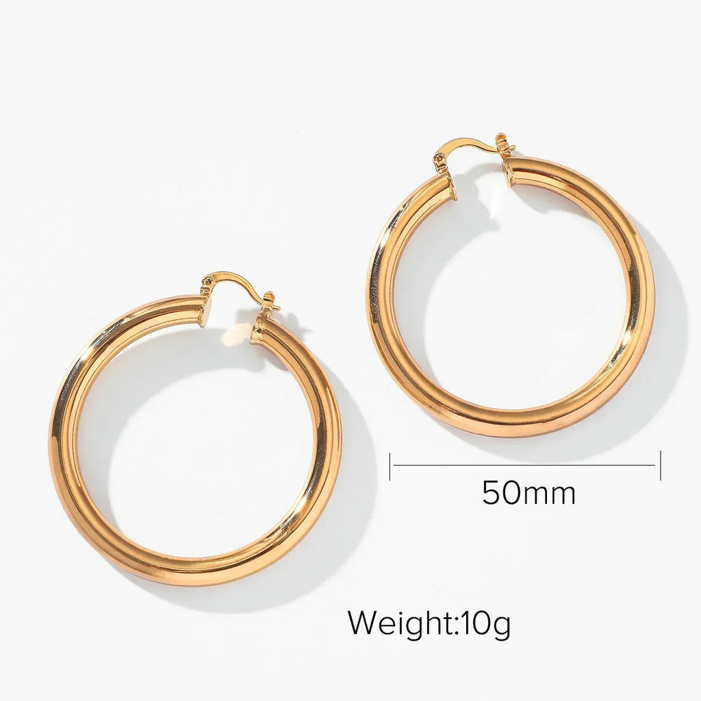 18k INS Net Red Popular Hoops - Viexta