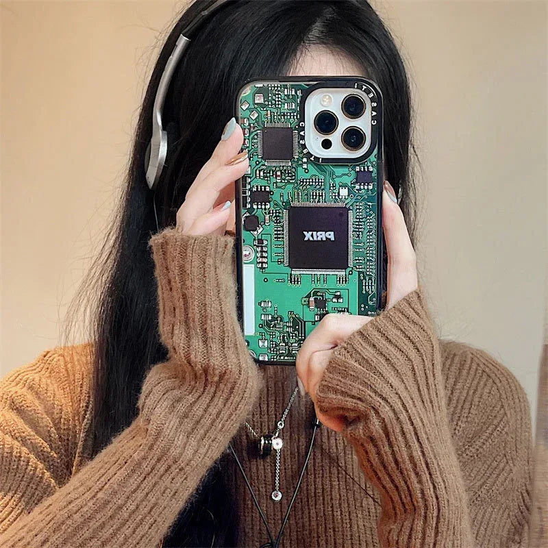 Circuit Board Drop-resistant Acrylic iPhone Case - Viexta