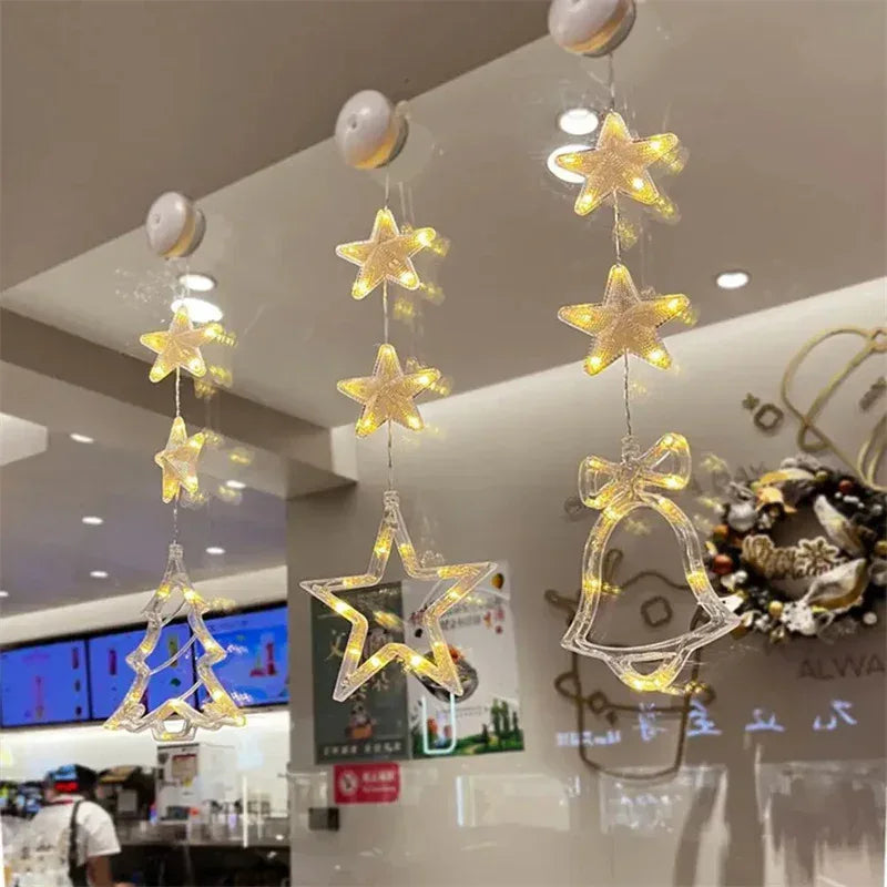 Christmas 3pcs LED Light Star Xmas Tree Hanging - Viexta