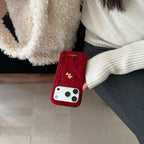 New Year Red Starry Velvet iPhone Case