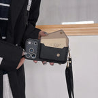 Over-the-shoulder Lanyard Leather iPhone Case - Viexta