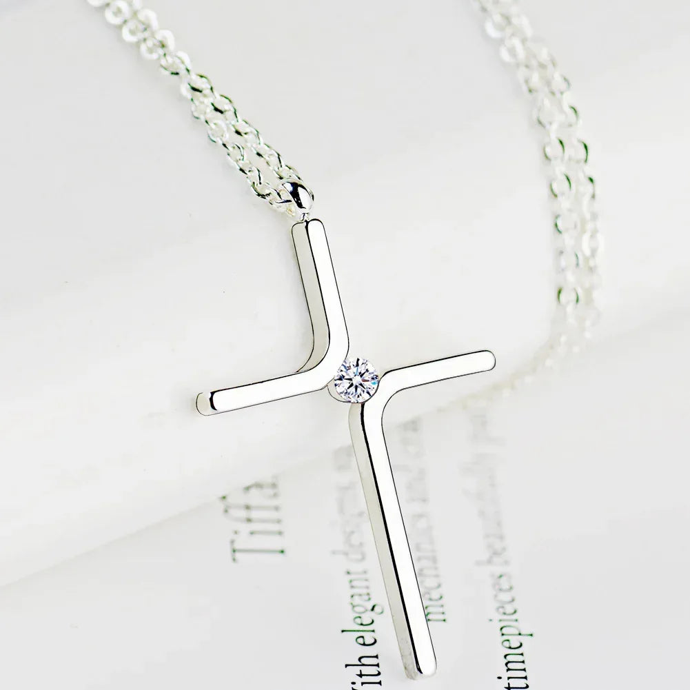 cross-pendant-titanium-steel-plating-necklace - Viexta