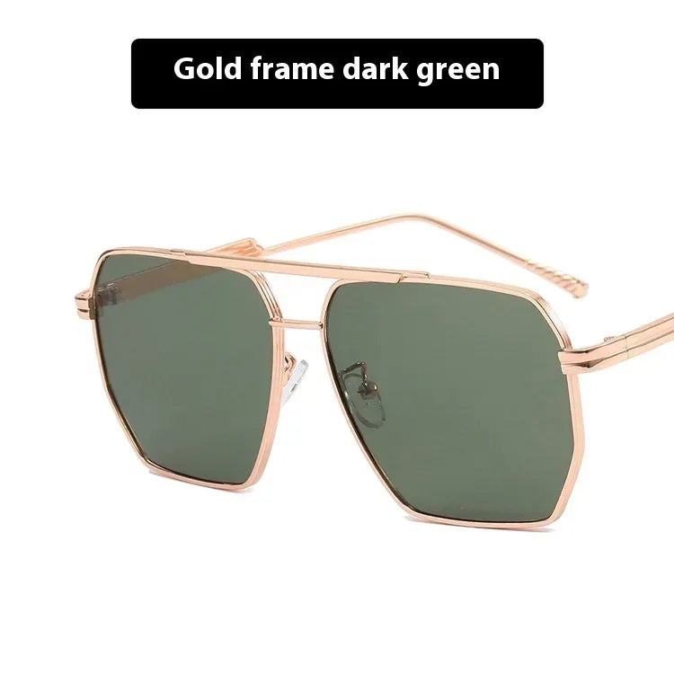 metal-double-beam-polygonal-sunglasses - Viexta