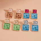 Geometric Square Earring And Necklace Set For Women