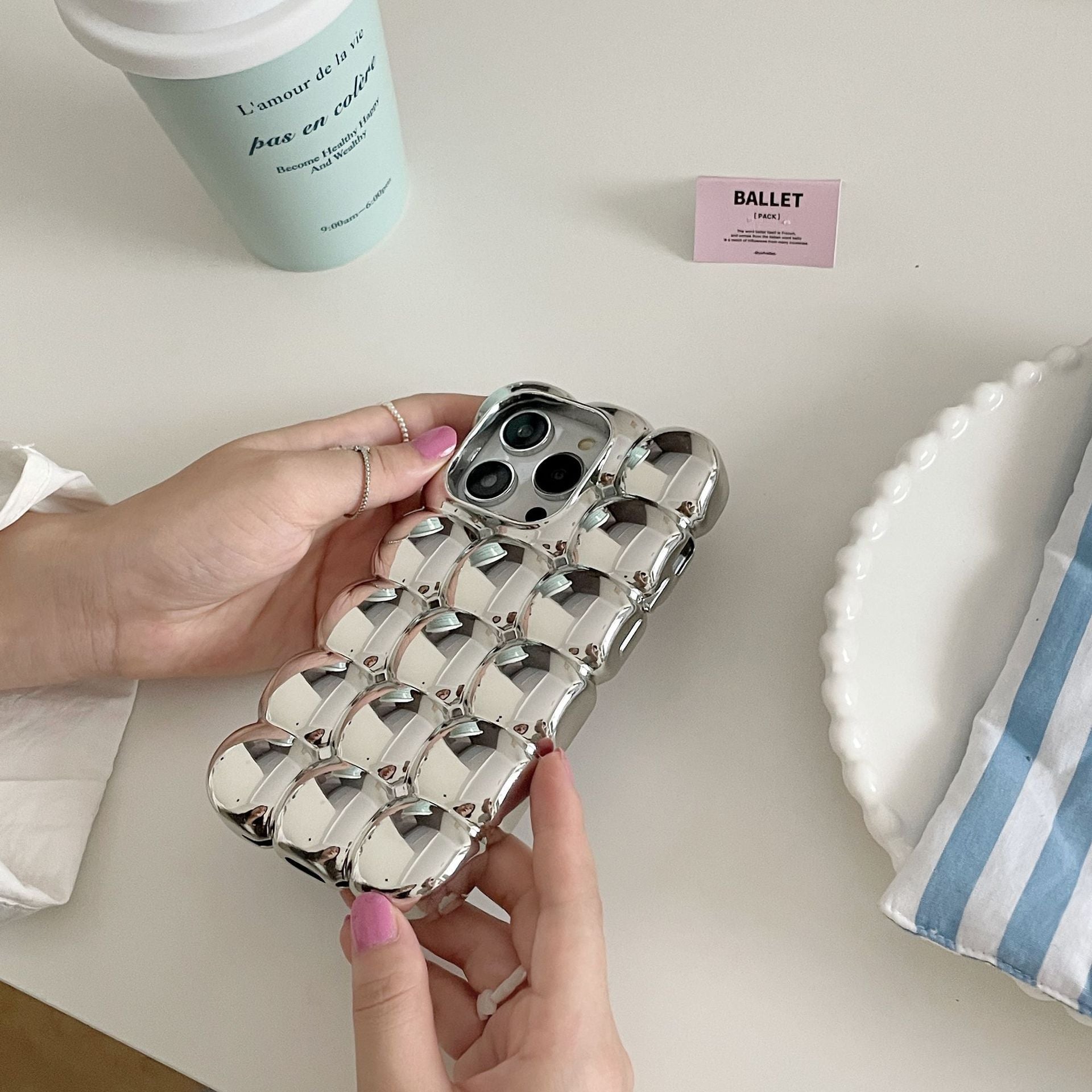 Solid Color Macarons Egg Waffle iPhone Case