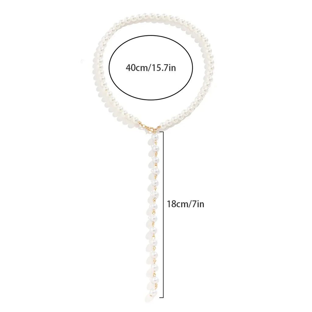 Pearl Tassel Long Niche Necklace - Viexta
