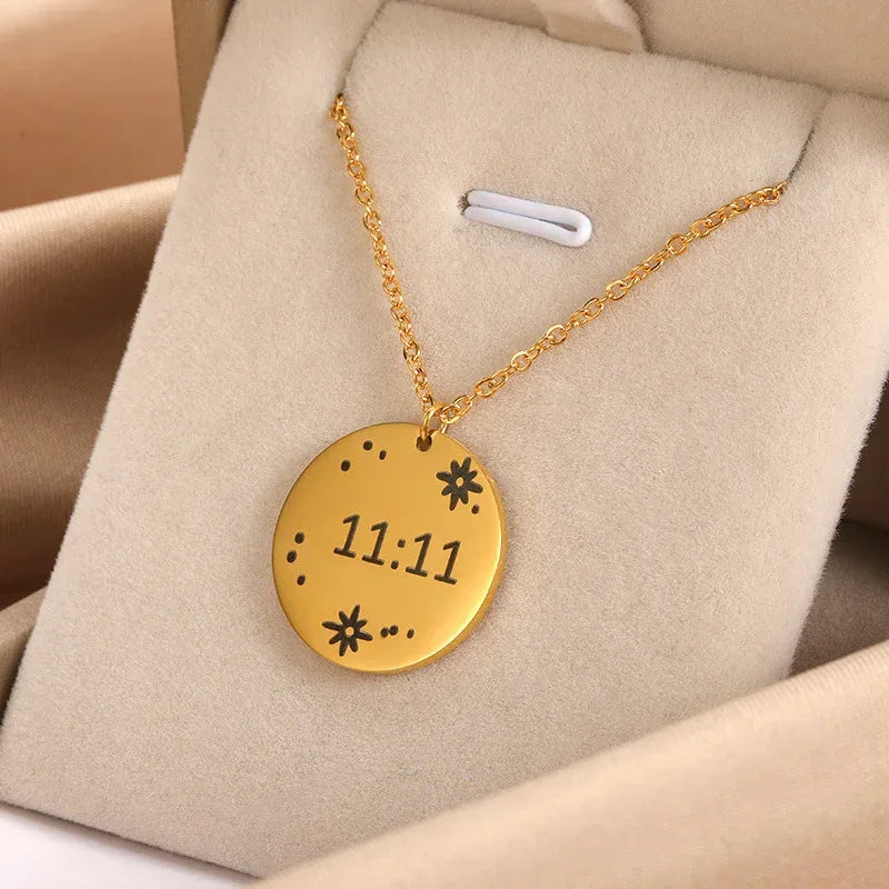 18k 11:11 Pattern Necklace - Viexta