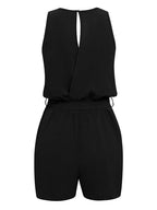 Casual Lace V-neck Sleeveless Jumpsuit - Viexta