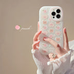 Peach Love Bear Phone Case with Charm