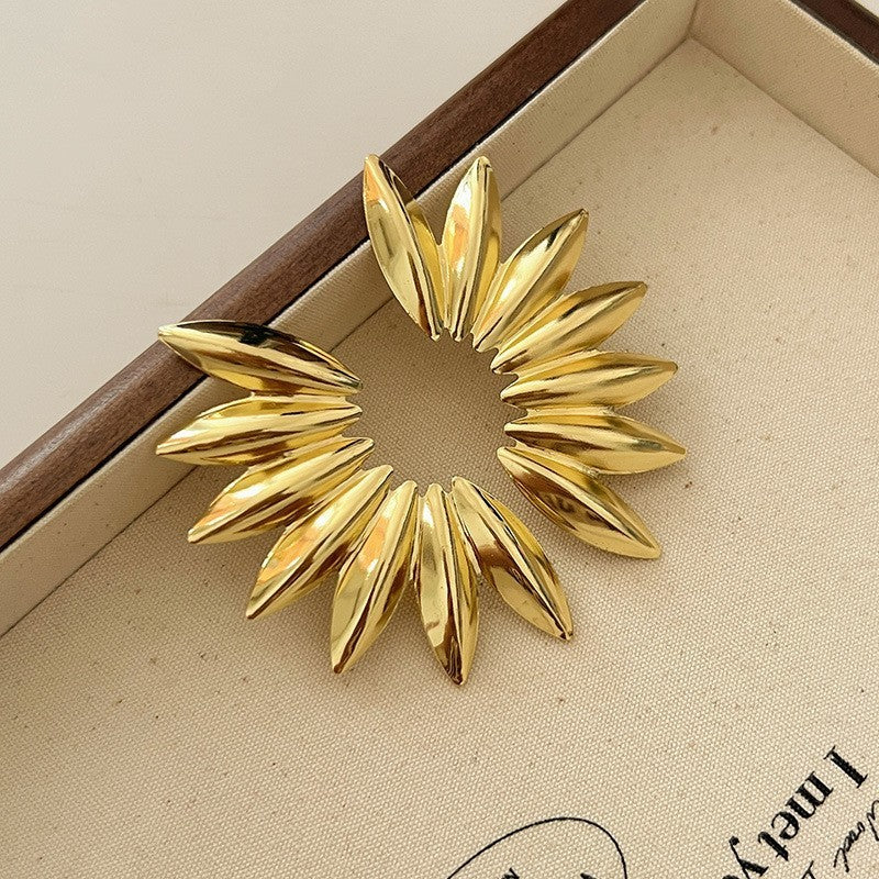 Retro Hong Kong Golden Versatile Earrings