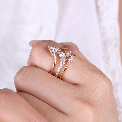 Exaggerated Layered Queen Ring