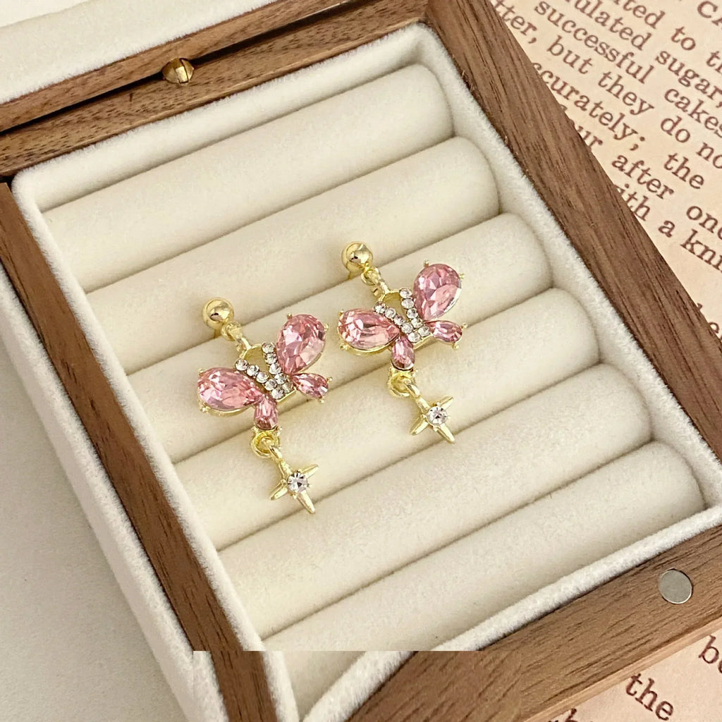 Sweet Butterfly Zircon Earrings - Viexta