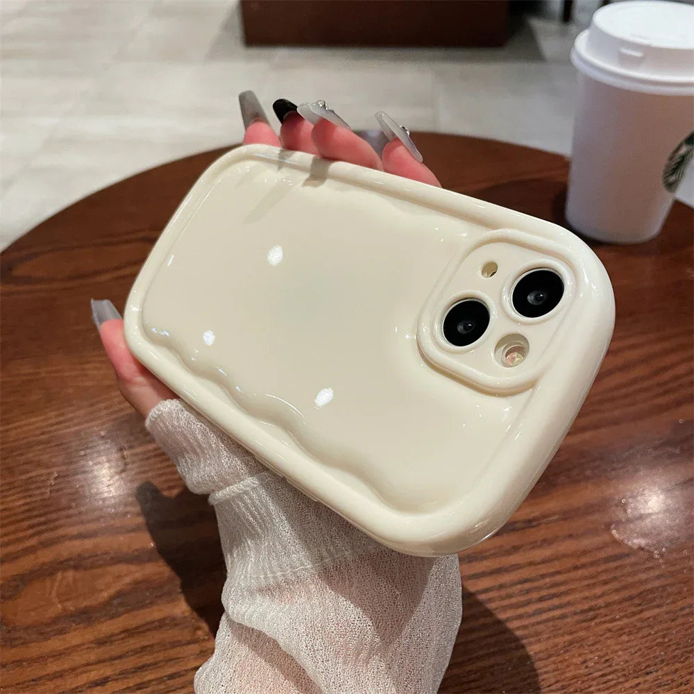 Versatile Solid Color Wave iPhone Case