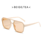 Square Double Beam Sunglasses - Viexta